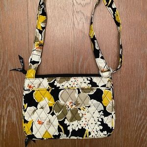 Vera Bradley Black and Gold Floral Crossbody